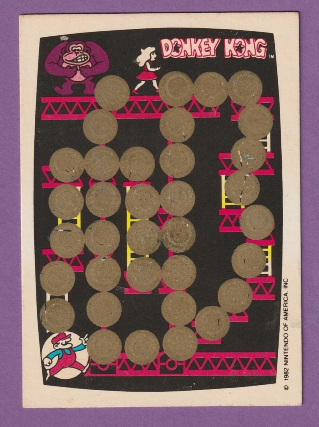 Vintage 1980s Donkey Kong Wax Pack Rub off Game Sticker - Etsy