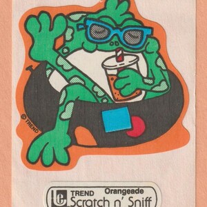 Adesivo vintage grande FROG Trend Scratch & Sniff ARANCIONE ADE