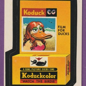 Pacote de adesivos vintage dos anos 80, Wacky Pack, KODUCK Kodak