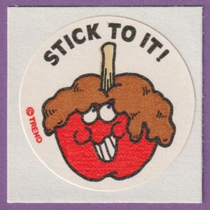 Sticker vintage tendance mat à gratter et à renifler Pomme caramel