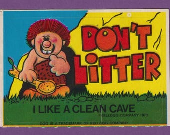 1980s Vintage Kellogg's CAVEMAN Sticker