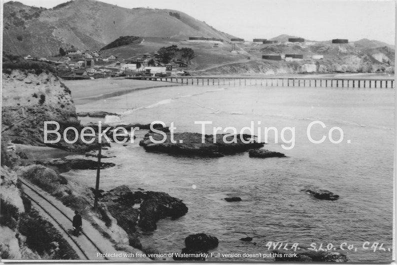 Vintage Photo of Narrow Gauge Railway Avila Beach California