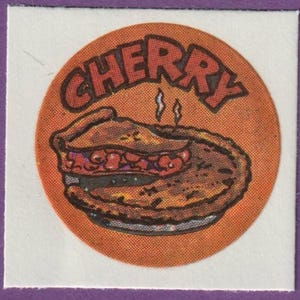 Pegatina vintage GORDYS con sabores favoritos para rascar y oler CEREZA