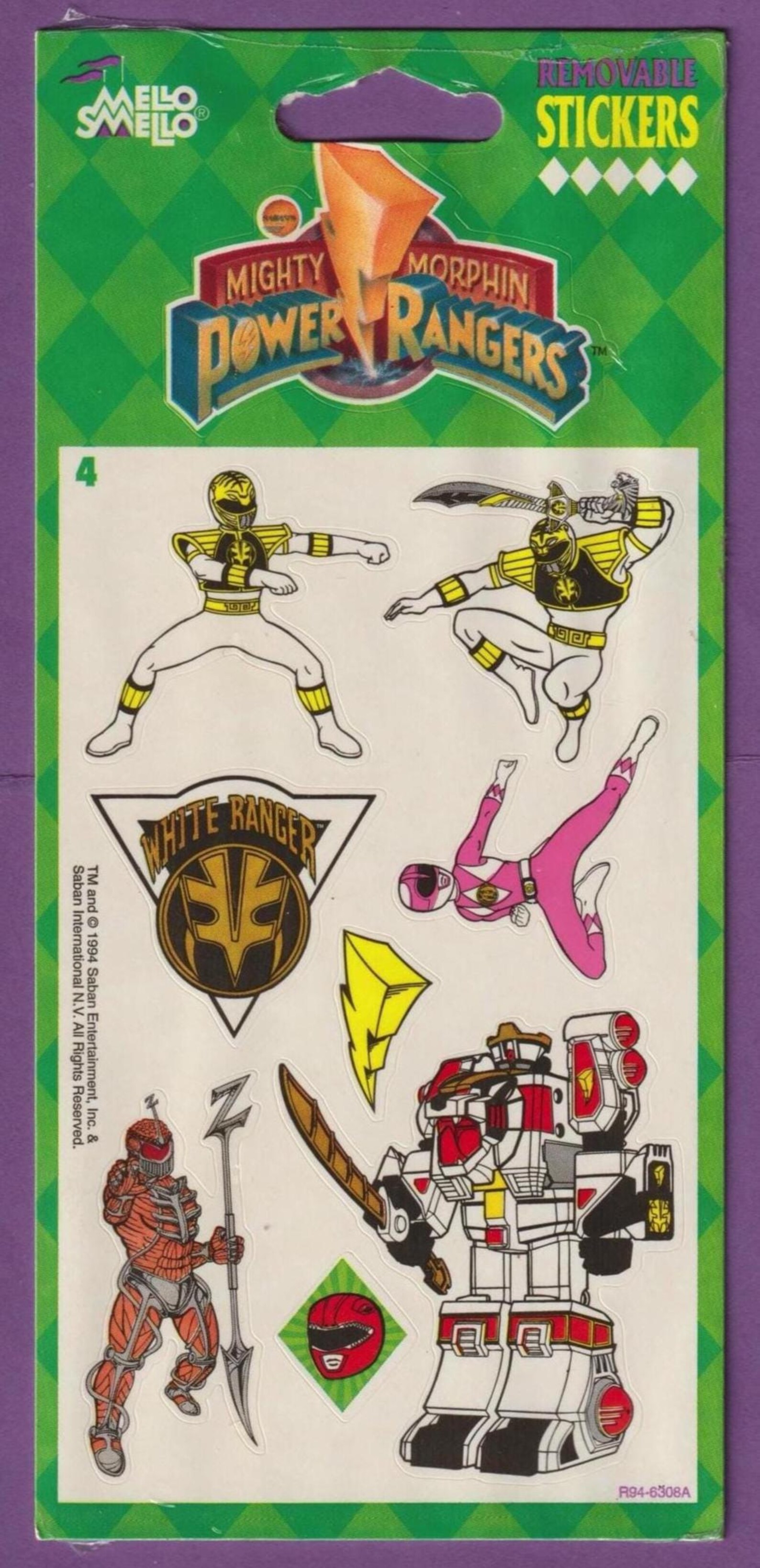 Vintage Mello Smello 1994 POWER RANGER Sticker Pack #2 - Etsy