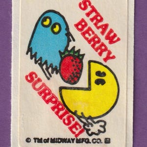 Sticker vintage à gratter et à renifler Mme Pac Man FRAISE