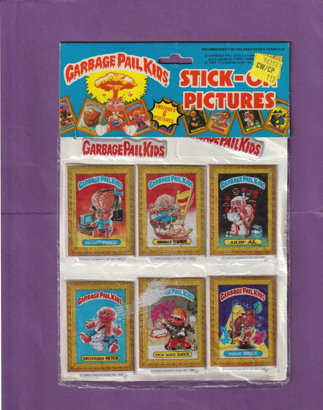 Vintage 1980s Garbage Pail Kids Puffy Stickers #5 - Etsy