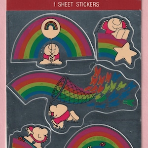 Vintage American Greetings Ziggy Rainbow Stickers SEALED