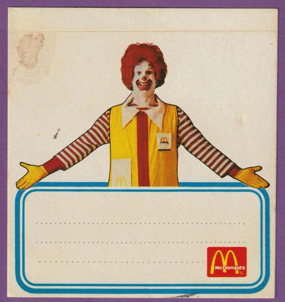 Vintage MCDONALDS Name Tag/label RONALD - Etsy