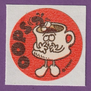 Sticker vintage tendance mat à gratter et à renifler HOT CACAO