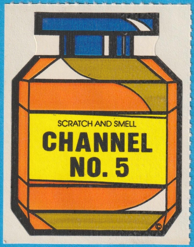 Vintage Mello Smello Scratch & Sniff-sticker kanaal nr. 5 afbeelding 1