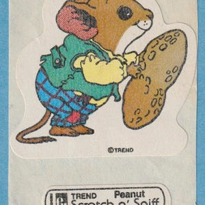 Adesivo vintage grande alla moda opaco Mouse PEANUT Scratch & Sniff