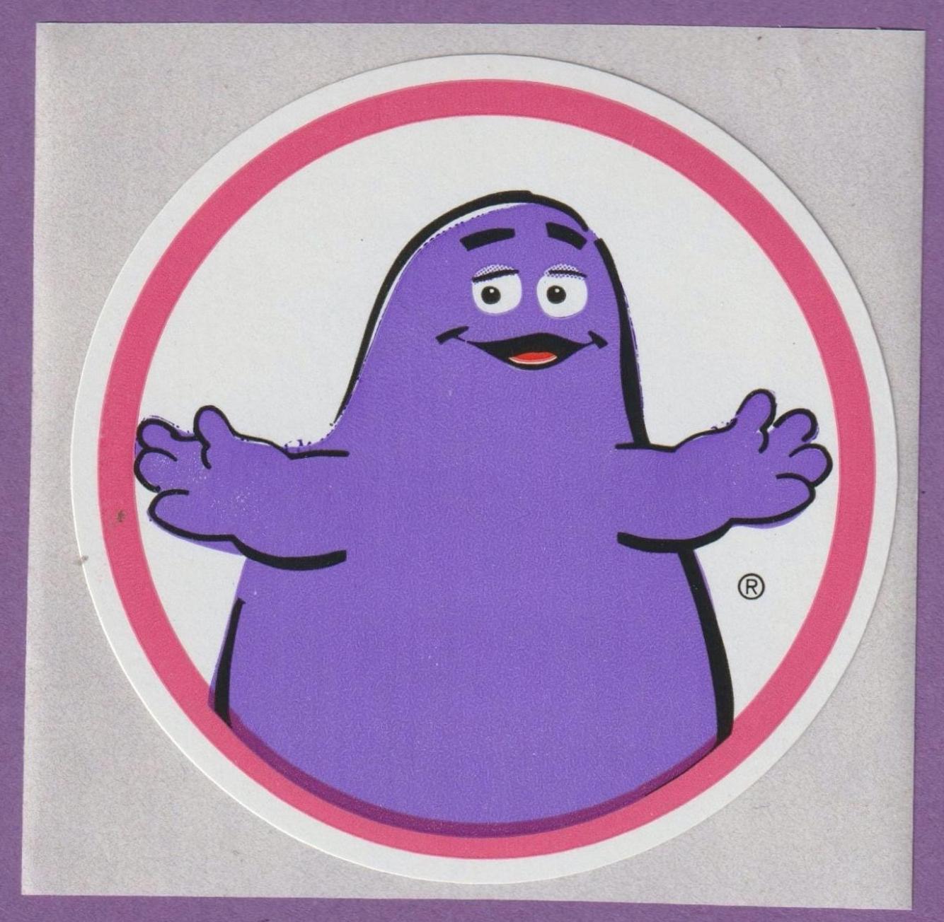 Vintage 1980s McDonalds Sticker Grimace