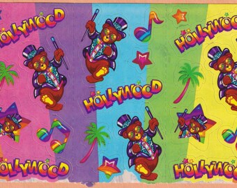 Vintage 1980s  Lisa Frank 3 Strip Stickers Dancing Bears
