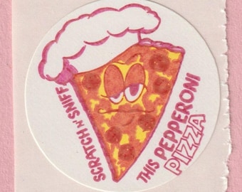 Vintage  Toys For America PIZZA  Scratch & Sniff Sticker