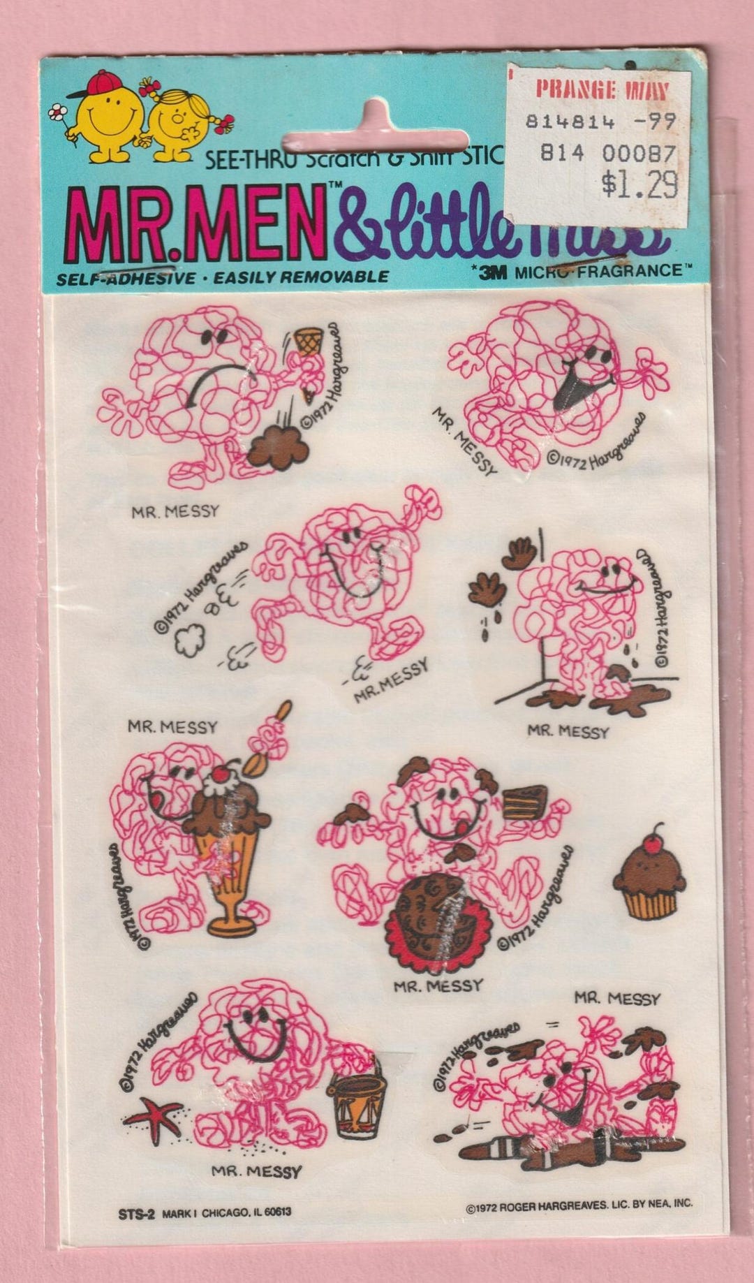 RARE Vintage 1972 Mr. Men and Little Miss CHOCOLATE 3M Scratch