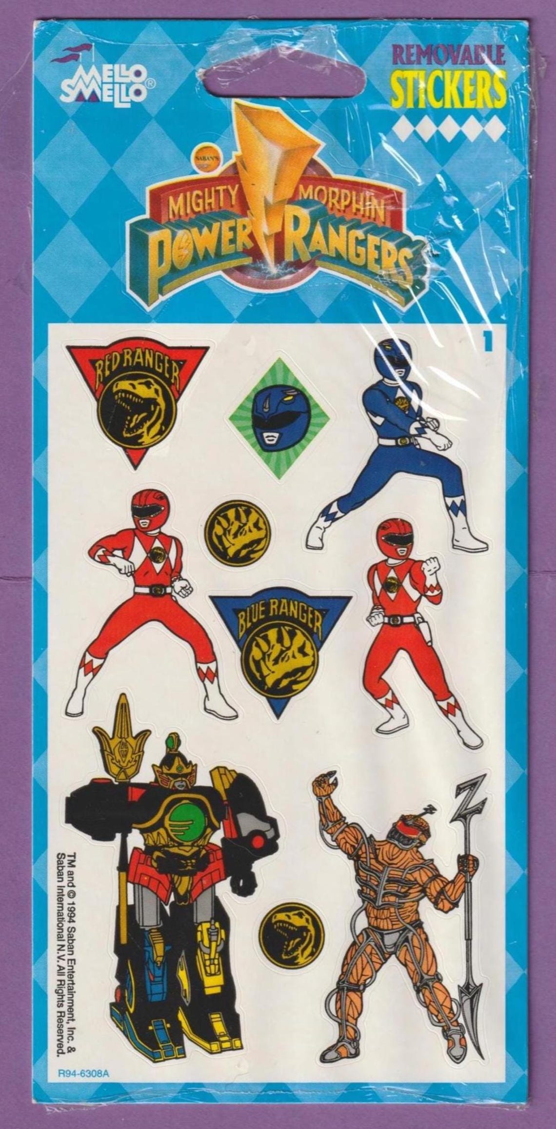 Vintage Mello Smello 1994 POWER RANGER Sticker Pack #3 - Etsy