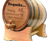 3 Liter Tequila Barrel- Engraved American White Oak Barrel- Tequila Design Barrel- Tequila Dispenser-Distillery Grade Barrel- Wine- Whiskey