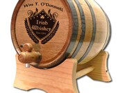 10 Liter Personalized Oak Whiskey Barrel- Personalized Oak Barrel-Personalized Wine Barrels- Oak Keg-Custom Oak Whisky Barrel