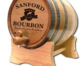 2 Liter Personalized Oak Whiskey Barrel American White Oak Whiskey Barrel- Whisky- Whiskey Dispenser- Bourbon Design Barrel-Fully functional