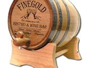 10 Liter Personalized Oak Wine Barrel- Custom Wine Barrel- American White Oak- Wine Cellar Design- Custom Oak Whisky Barrel