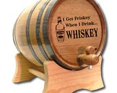 10 Liter Whiskey Barrel- Engraved American White Oak Barrel- Frisky Whiskey- Age Your Own Whiskey- American White Oak Barrel