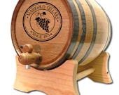 10 Liter Personalized Oak Wine Barrel- Custom Wine Barrel- American White Oak- Wine Cellar Design- Custom Oak Whisky Barrel