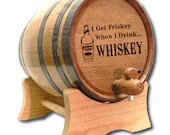 3 Liter Whiskey Barrel- Engraved American White Oak Barrel- Frisky Whiskey- Age Your Own Whiskey- American White Oak Barrel- Wine- Whiskey