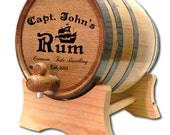 20 Liter Personalized Oak Barrel- Captain Rum Barrel-Distillery Barrel- Custom Oak Whiskey Barrel- American White Oak
