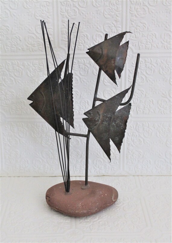 Vintage Copper Fish Sculpture Home Decor Metal Art Retro Etsy