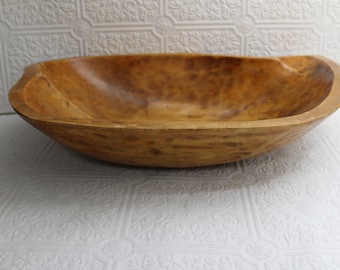 Vintage wood shaped bowl Hawaiian Kitchenware Tableware Servingware Home decor Display Centerpiece Mid Century Natural design Retro