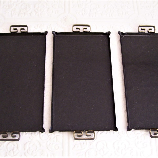 3 vintage Moire glaze Kyes trays Pasadena California Mid Century Asian Home decor Change tray Serving ware Key tray Accessories