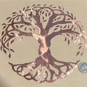 TREE OF LIFE!!!!!! Awesome Tree of Life Copper Foil Overlay for Stained Glass and Fusing Approx. 7&quot; Wide x 6.5&quot; High