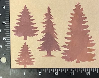 SUPER! NEU! Pine Tree Cluster Variety - Set mit vier (4) Kiefernbaum-Overlays für Buntglas und Fusing