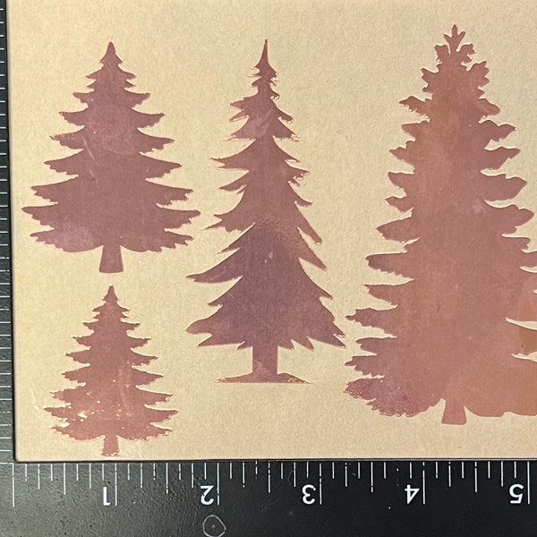AWESOME! NEW! Pine Tree Cluster Variety - Set of Four (4) Pine Tree Overlays for Stained Glass and Fusing