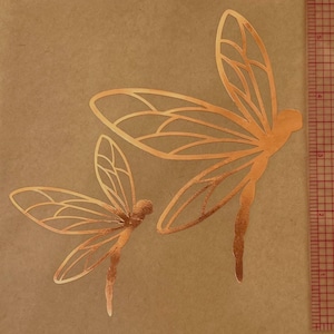 NEW Dragonflies!! Two (2) Different Size Dragonfly Copper Foil Overlays for Stained Glass and Fusing!! These are GREAT!!