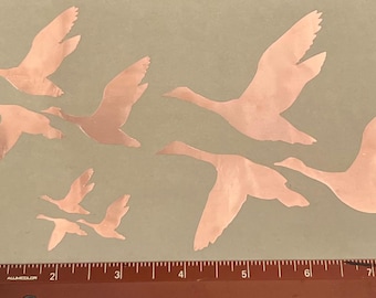 BEST BARGAIN!! Three (3) sets of different Size Flying Geese Copper Foil Overlays for Stained Glass. ADD Interest and Dimension Your Piece