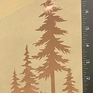 NEW! NEW! Cluster of Pine Trees Copper Foil Overlay for Stained Glass and Fusing