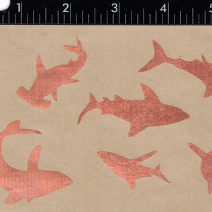 NEW!! NEW!!! School of SHARKS (Shk1) Copper Foil Overlay for Stained Glass