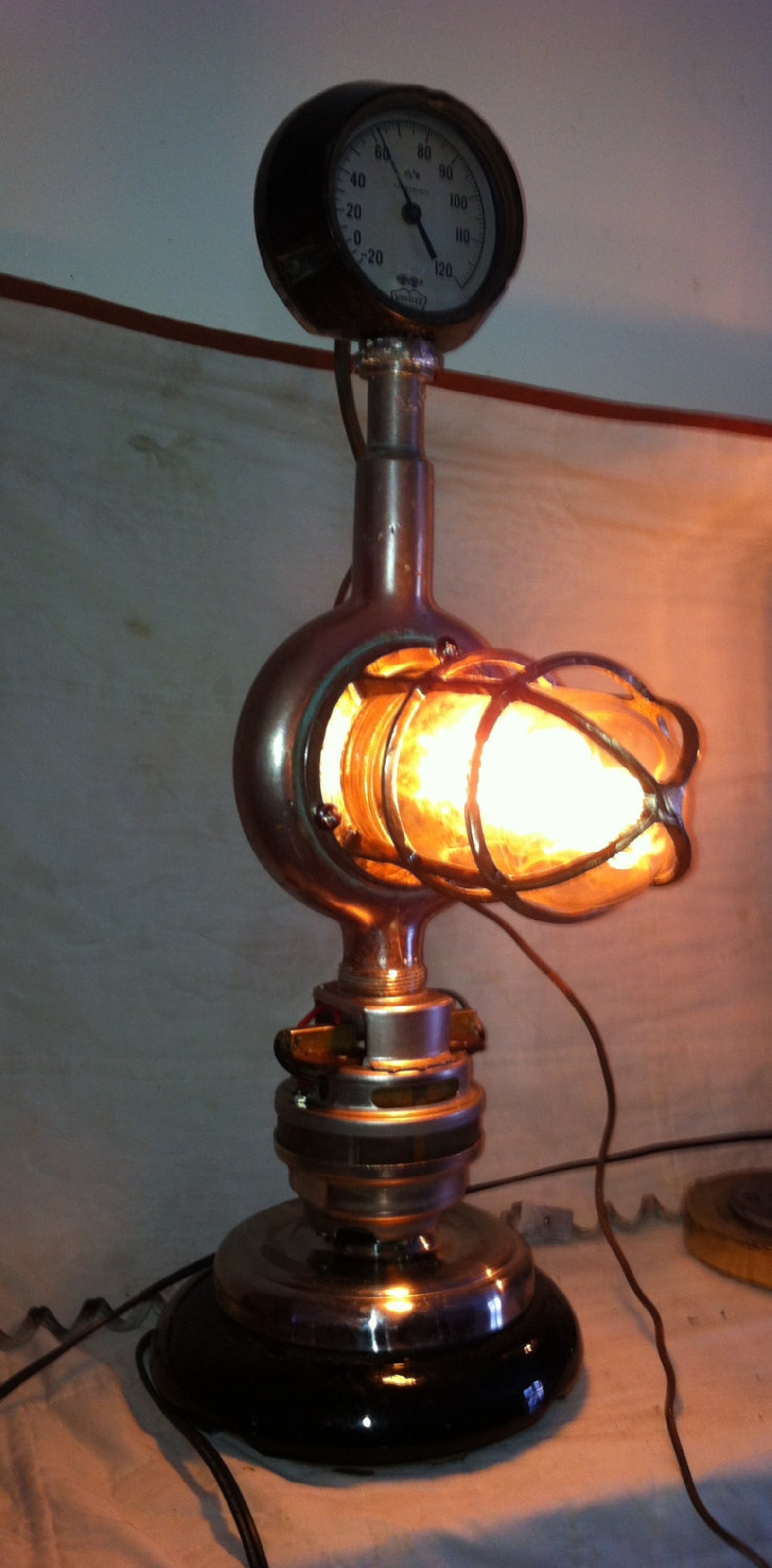 Steampunk Repurposed Custom Made Lamp. Vintage and Antique Etsy