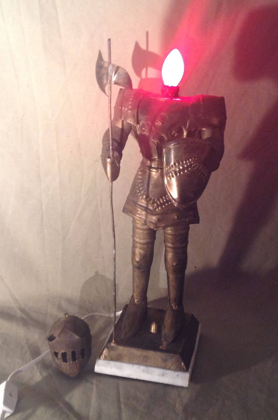 Knight Lights . Repurposed tin knight transformed into a Etsy