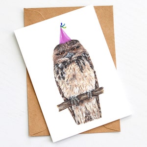 Carte Célébration Frogmouth fauve