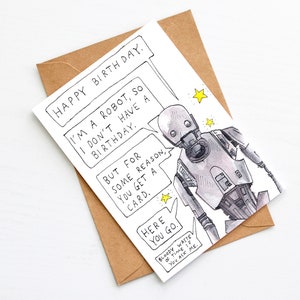 Carte d'anniversaire de robot cynique