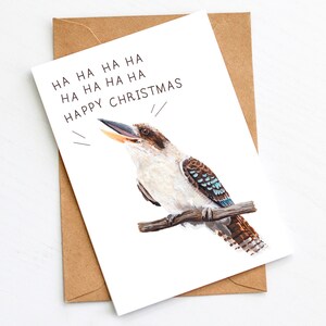 Australische lachende Kookaburra Weihnachtskarte - Ha Ha Frohe Weihnachten