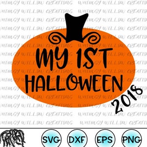 My First Halloween 2018 SVG Digital Cut Files for Cricut or Cameo cutting machines Fall SVG