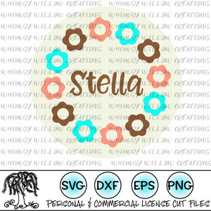 Kreis Monogramm Rahmen Blumen SVG Digitale Schneidedatei