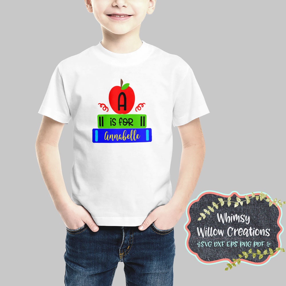 Preschool Svg or Kindergarten Svg With Book Stack and Apple Digital Cut ...