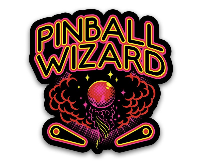 Pinball Wizard Sticker Vinyl Decal Retro 70s Neon Design Etsy