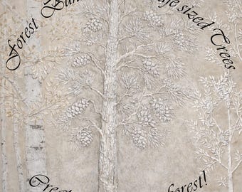 Forest Collection Stencil: Aspen, Pine, Sapling Tree Bundle