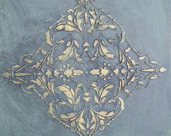 Pascal Medallion Wall Stencil (PL M) | Ornate Raised Plaster Stencil for Furniture, Walls & DIY Decor Projects
