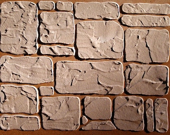 Wall Stencil Cottage Stone (PL-L) – Plaster Stencil, Furniture Stencil, Stencils for Walls